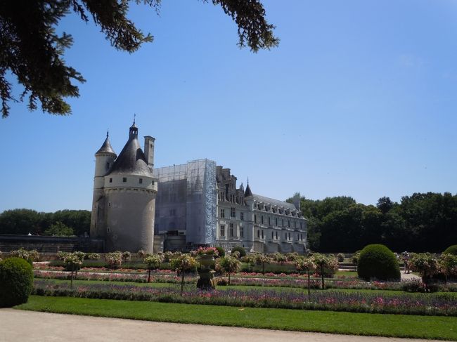 シュノンソー城見えた！！<br /><br />でも残念ながら修復作業中・・・　しょんぼり。