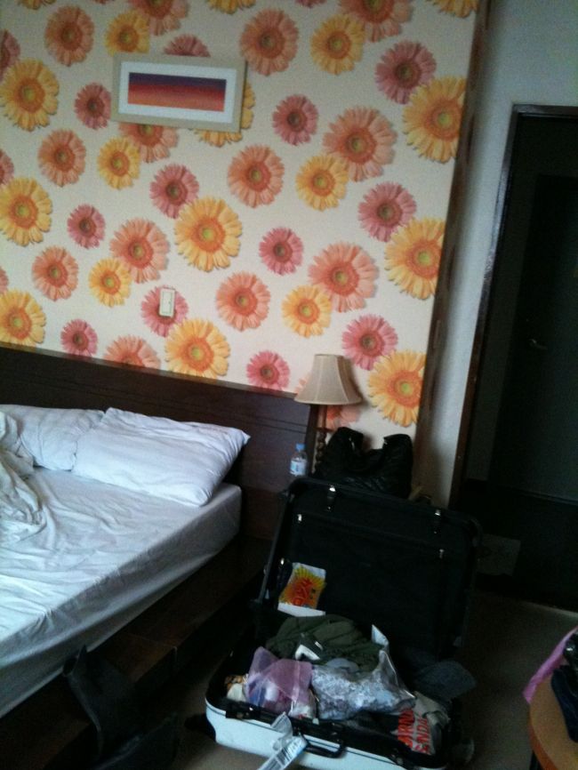 本日宿泊のヨンビンホテル。<br />東大門で安くてクチコミが良かったのでここにしました。(5000円／泊)<br />が、壁紙がありえないですね！(笑)<br />昭和のカラオケか！みたいな。<br /><br />ま、でもアクセスも良いしバスタブもあるし設備は古いけど清潔だし、悪くは無いと思います。<br /><br />この後さっそく夜の東大門に繰り出しU:USや第一平和市場などの卸売りビルでヘアアクセなどを購入。<br />深夜1時ごろホテルへ戻る前にCoffee Beanで一休みしながらカバンをゴソゴソやってると。。。<br /><br /><br />な、なんとパスポートがない！<br /><br /><br />そんな訳ないよね！？落としてないよねあんなデカイパスポートケース。。。<br /><br />大急ぎで、ホテルへ戻ります。。。。。