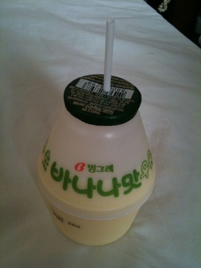 部屋に戻るも、やはり無い。。。。<br />何かアクションを起こすにもただいま深夜2時、大使館に電話もできず。。。<br />とりあえず「地球の歩き方」の「パスポートをなくしたら？」の所を読んでみる。<br /><br />これは錯乱する帰り道のコンビニで買ったバナナ牛乳。<br />かなり甘いけど美味しい。