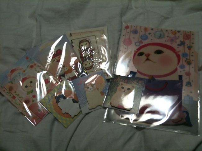 ねこ帰って来た記念にさらにねこグッズを買いました。<br />明洞のFOREVER21の地下にある雑貨屋さんで。<br />(ここは、お洋服も安くて可愛いのがあります)<br />これも最近は日本で売ってますね。<br />Jetoyという韓国のイラストレーターのものです。<br /><br />非常にファンシーですがなぜか惹かれます。<br />おそらくphotoshopで描いているんでしょうが<br />なんかアナログちっくで良いんですよね。<br />あと、グッズ類の作りが非常に使い方を考えてある！<br />雑貨プランナーとしては、そそられるポイントです。