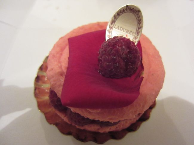 大好きなラズベリーのケーキ<br />ピンクの部分はマカロンでできていて、でもクリームとか入りすぎていなくておいしかった★