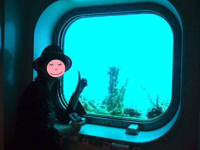 階段を下りると海の中が見れます☆<br />海中展望台って言うのか．．<br />