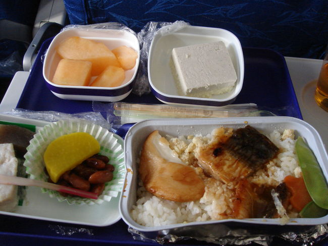 中国東方航空<br />成田−上海便の機内食<br /><br />うな丼を選択<br /><br />ごはんがパサパサなのは、たまたまかと思っていたのですが・・・<br /><br />あと、座席モニターはありません。<br />共同モニターでも、観光案内が繰り返し流れるのみで、映画などは一切やっていなく、暇でした。<br />本とか持ってくれば良かった・・・