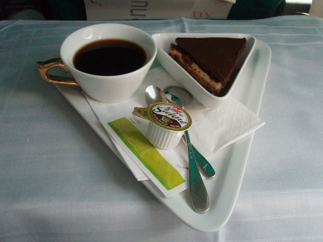 デザートはティラミスでした。美味しかったです。カイロ空港についてから到着ホールの両替所に行き2ビザプリーズといいながらビザ代と両替したい金額を一緒に出すとビザも渡してくれて両替もしてくれました。ビザは自分で貼って入国審査を受けました。その後タクシー乗り場を探したのですが見当たらず、とにかく外へ出てみるとすぐにタクシーの人らしき人が声をかけてきて、結局そのタクシーに乗ったのですが声をかけた人は交渉のみでタクシーの運転手は別の人で二重にチップがいりました。他の国とまったく違うので特別緊張しました。代金は日本でいろいろ勉強したのですがやっぱり相場がよくわからず、私たちはル・メリディアンピラミッドまでお願いして155ポンドでした。