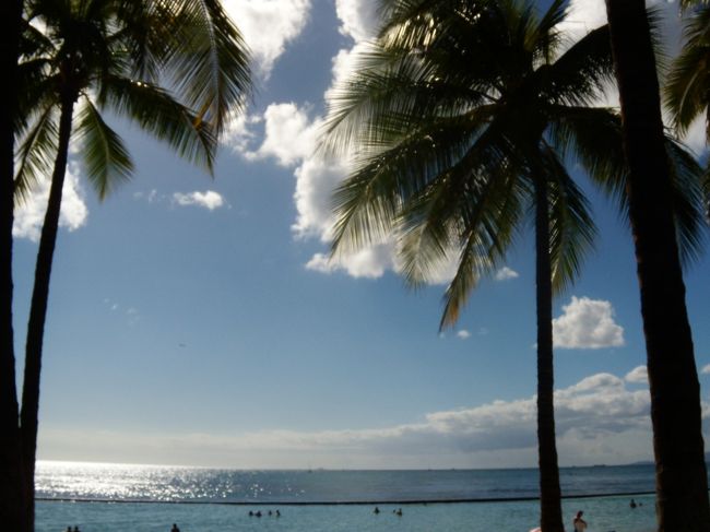 ワイキキの海はキラキラ