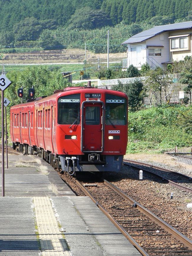 立野駅<br /><br />12時54分発の肥後大津行きのＪＲ普通列車が到着。肥後大津で熊本行きに乗換えです。<br />