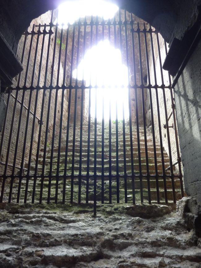 崩れた階段が時間の経過を語っているよう。