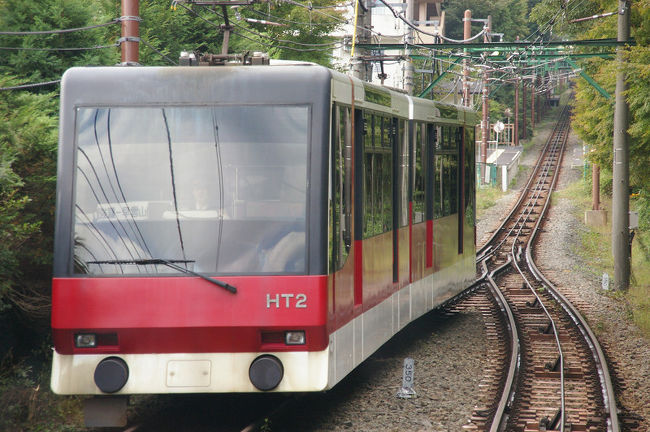 下りケーブルとすれ違い