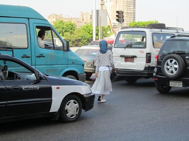 この日の午前中はフリータイム。<br />koala夫婦は散歩がてら地元のデパートに行くことにしました。<br /><br />エジプトにはほとんど信号がなく、<br />皆さん、慣れた感じで、走る車の間を渡っています。<br />見てるだけで怖いけど、渡らないと散歩もできないので、<br />ここまで大通りじゃない道を渡って散歩しました。