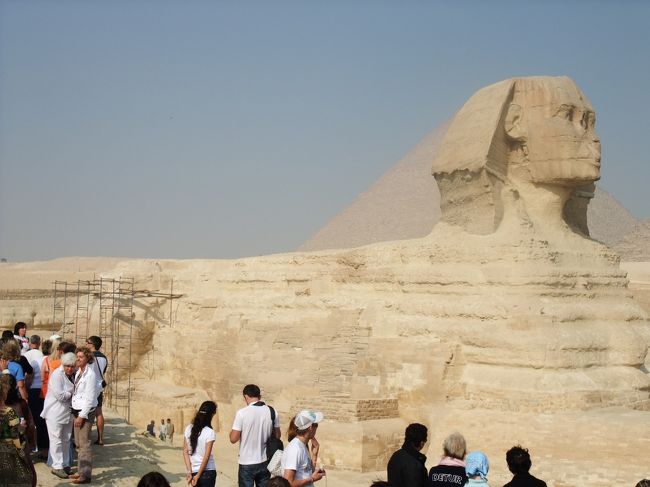 　はい。スフィンクスを横から。<br />　このスフィンクスって、石を何層も重ねて作られたわけではなくって、一つの大きな石で出来ているんだってさ。