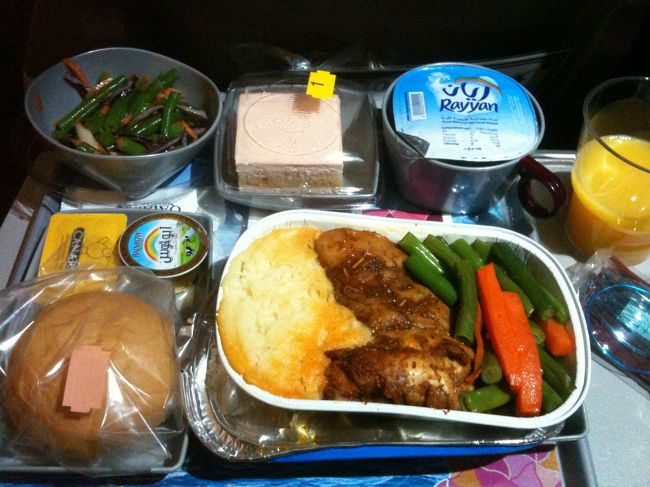 カイロ→ドーハの機内食。<br /><br />しんどくて、ほとんど食べれなかった。