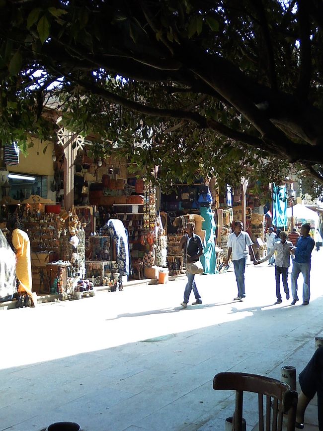 昼食後、レストラン前の通りを撮影♪<br /><br />アスワンは、エジプト人とは違い、<br />ヌビア人と言われる個人の人種が多いです。<br />ヌビア人は、エジプシャンでもアフリカンでもない、<br />ヌビア人ということに誇りをもっているそう。<br />なんかいいね♪