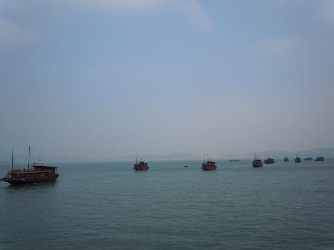 日帰りツアーの人々が続々と出港してきてるとこ