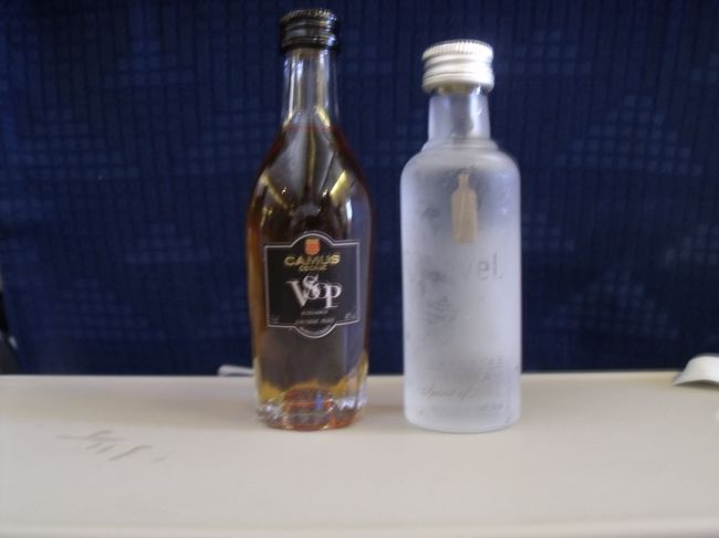 ♪いい日旅たち　今日から一人きり　旅に出る　<br />ああ　ネパールのどこかに私を待ってる人がいる　<br />いい日旅立ち　夕焼けをさがしに♪<br /><br />大韓航空は非常にサービスが良い。まずスチュワーデス（以後CA)がよい。<br />作り笑いが自然である。日本のはよくない。機内食はビビンバだった。<br />デザートはアイスクリームでどうもハーゲンダーツのようだ。<br /><br />お酒はタダ。隣のおっさん欲に絡んでしきりにワインをもらっている。<br />CAがミニチュア瓶のウィスキーを持って歩いていたので、<br />俺にもおくれよと、ずうずうしく頼むと２瓶快くくれ、<br />もっとずうずうしくなってキャビンまで行きもう１瓶貰った。<br />実は自分はひどい下戸である。エベレスト様にお供えするのだ。<br /><br />機内の気圧は 8３０ hpa 前後になっているそうで、<br />この気圧は　1,７００ m の山に登ったのとほぼ同じです。<br />もしも台風だったら超超大型台風です。<br />徐々に気圧を上げたり、下げたり調節する。<br />だいたい気圧が ５０-１００hpa 変化すると、<br />つばを飲み込む。赤ちゃんがムズがるのも気圧のせいです。<br />もし、１万M上空で１気圧にすると、風船みたいに爆発してしまうそうです。<br /><br />機がネパール領空に入ると、右手にヒマラヤ山塊がズラーっと見渡せる。<br />最初に見えるのはカンチェンジュンガだそうだ。<br />西端を飾るカンチェンジュンガからランタンヒマールまで一望できる。<br />またエべレストもよく解らないがそれらしい山が見える。<br />その東のマカルーの南西壁もスパッと切れ落ちている。<br /><br />大きさではアコンゴアのある南アメリカのアンデス山脈(750km)に及ばないけれど、世界最高峰のエベレスト(8850m)を始め8000m峰が14座、<br />7000m峰は100座以上もある、まさに世界の屋根と言われる、大山脈である。<br /><br />天空の首都カトマンズ(加徳満都)に着く<br />直前に箱に入った厚，熱アツのピザパイが出てきたすごくうまかった<br /><br />ヒマラヤは遠くにありて想うもの（そんなことありません）<br /><br />ヒマラヤに向いて言うことなし、父母の恩はありがたきかな（石川駄羅那僕）<br /><br />