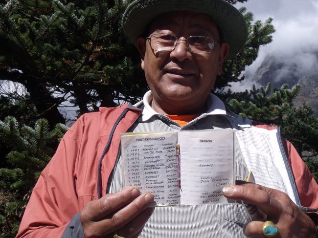 ナムチェで両替するのを忘れてしまった。２万RPしか持っていないので大丈夫かなと相談すると、それではあまりにも少ないと、１００ドル７０００RPに両替してくれる。<br />カトマンズのレートと同じだ。（この後もRP不足に心配ばかりしていた。１日３０００RPぐらいのお金がかかる。結局以後１５日で、もうあと３００ドル両替した。）<br /><br />ツアーの人でも、個人費用は必要（水代、お茶代、ビール代）１日１０００RPぐらい。<br />髭の小父さんを、副隊長と呼んだら、以後皆さん副隊長と呼ぶことになってしまった。<br /><br />