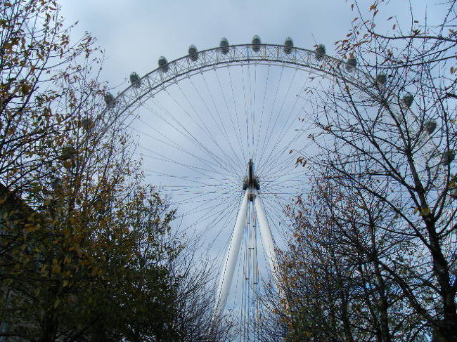 ロンドン・アイ。2000年にできました。<br />とにかく大きな観覧車です。<br />一基25人乗りで30分かけて一周します。