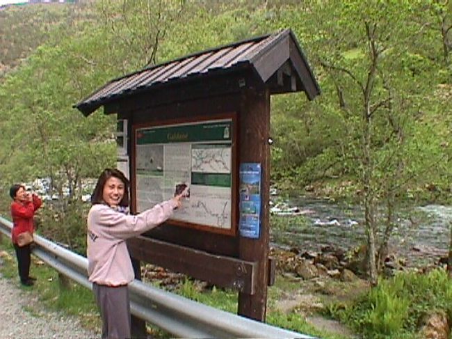 滝が見えます。