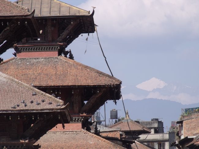 ２０１０年１１月８日（月）<br />世界遺産のパタンへ行く。遠くにどこかの山が見える。観光客は皆胸に黄色い入場料の証をつけている。見物していると、ちょっと泥で汚れている証が落ちていたので水洗いし、<br />ちょっと破れていたが胸に張る。チケット売り場の人は何にも言わなかった。<br /><br />岩塩を買おうと思い探すがない。<br />市場のあんちゃんに聞くと、香辛料と一緒に売っていた。<br />おそらく１ｋG１００RP.白いのと、茶色のを買う。ばらまき土産にはよいと思う。<br /><br />来た時はタクシーだったが、帰りは市場に何台か停まっているバス。<br />確か２０RPだった。降りたところは、カトマンズでも珍しい横断陸橋のある所。<br />もう最終日なので、自転車のアイスクリーム屋で買い食い。少しざらざらしている。<br />歩道わきに、サトウキビのかすが束になっているので、今度はちゃんとしたジュース屋で飲む。マンゴーやグアバの缶ジュースも売っていた。