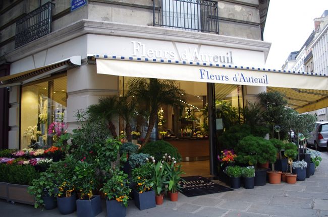 お花屋さん。<br />パリの花屋って、<br />かわいいお花がたくさん売ってそうだな。