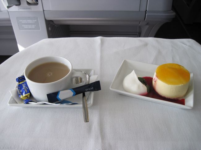 デザート。オーストリア航空のようなキャリアと比べると地味だが、少なくとも帰路のJALのデザートよりはうまかった。<br /><br />と表現すると、不満点があったようだが、さに非ず。<br /><br />美味しかったです。ただ、OSの化け物ぶりを経験しているため。。