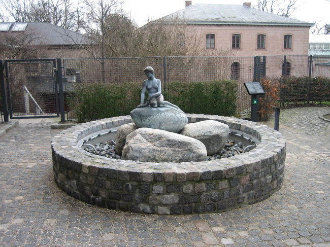 中庭には小さい人魚の像もあります。