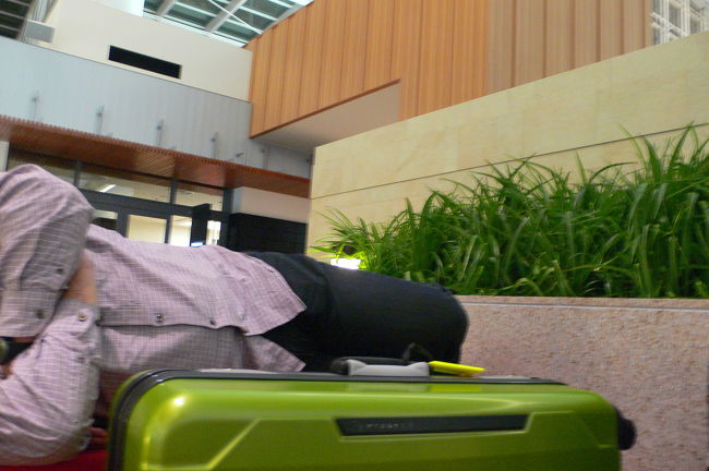 こちらを陣取って仮眠。この江戸風ベンチと出発ロビーのベンチが仮眠組の居場所になっていました。<br />警察も頻繁に巡回しているので安心して？寝られます。<br />羽田食堂の他にはカフェが1軒24時間営業なので、そちらでまったりも可能です。