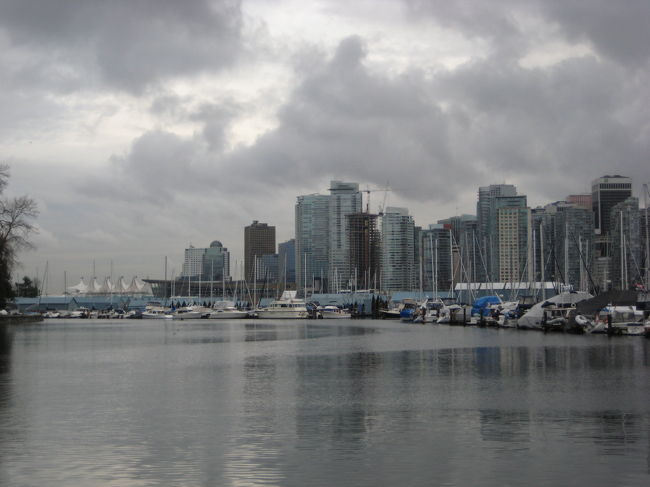 またロブソン通りをぶらぶら歩きながら<br />スタンレーパークへ。<br /><br />スタンレーパークから眺める<br />ダウンタウン市街の高層ビル群。<br />ガラス張りの建物が目立ちます。