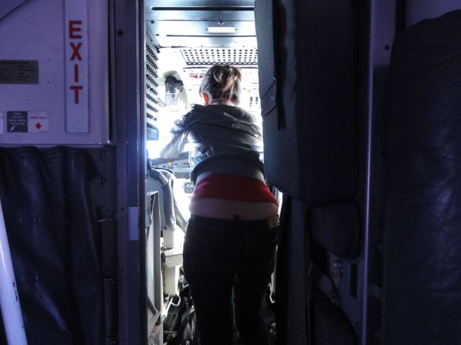 離陸してすぐに遠くに雪山が見え始める。<br />乗務員がコックピットのドアを開けて乗客を順番に呼ぶ。<br />サガルマータ（エヴェレスト）が見えはじめてまもなく順番がきた。<br />もう少し後で呼んで欲しいなと思いながら席を立つ。