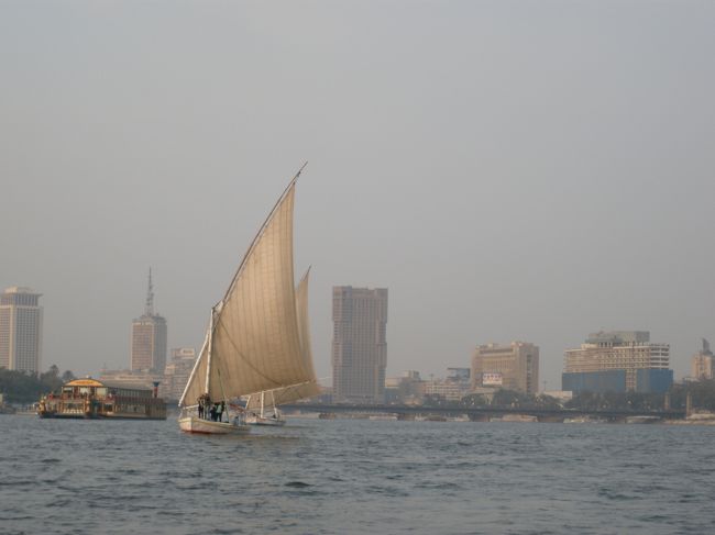 ナイル川を疾走するファルーガ。