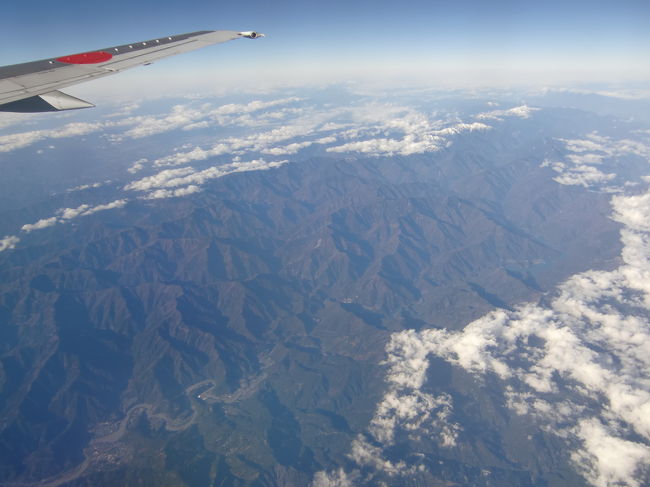 上空より天竜川付近の風景。