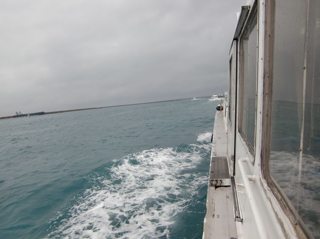 港内はゆっくりと航行。