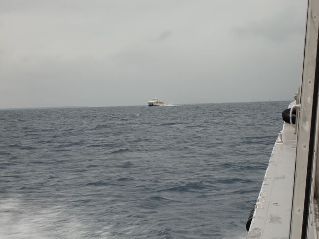 黄色い船が接近してきました。