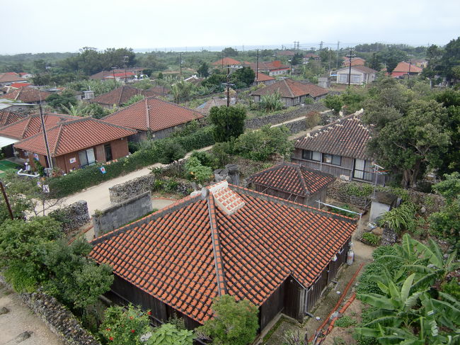 なごみの塔から見た竹富島の集落の風景<br /><br />赤瓦の民家と白砂の道が古きよき沖縄の原風景のようです。