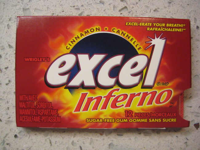 ｅｘｃｅｌ Ｉｎｆｅｒｎｏ＄０．９９。<br /><br />メジャーなガムらしいです。<br />味も長持ちだとか。