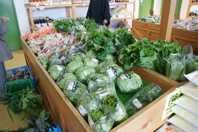 ●つげの畑 高原屋＠道の駅針テラス<br /><br />緑の野菜が並びます。<br />やっぱり街のスーパーで買うより、断然安かったです。