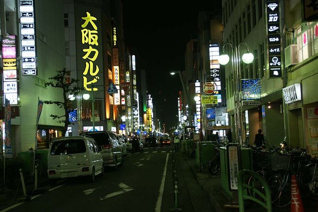 ●錦辺り<br /><br />名古屋の飲み屋街のようです。<br />“大阪カルビ”という文字が非常に目立ちます。<br />大阪から旅しにきたのに、ちょっと…ってな気持ちです。