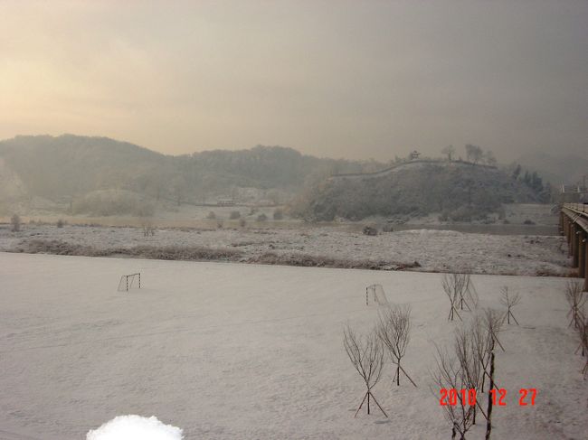 ホテルから市内方面一方通行の橋より錦江や公山城方面