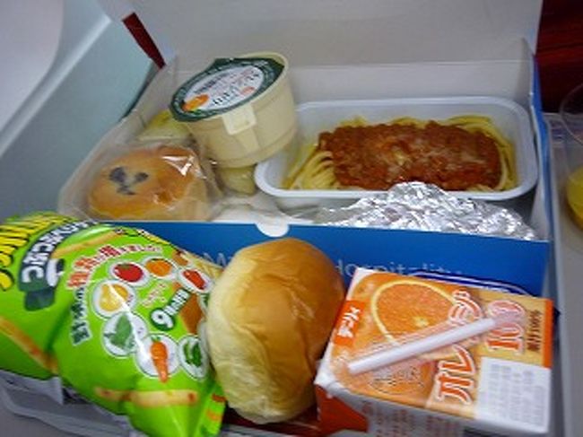 チャイルドミールです。基本的に日本発の方が海外発の時より子供たちの喜ぶようなないようになっていることが多いです。