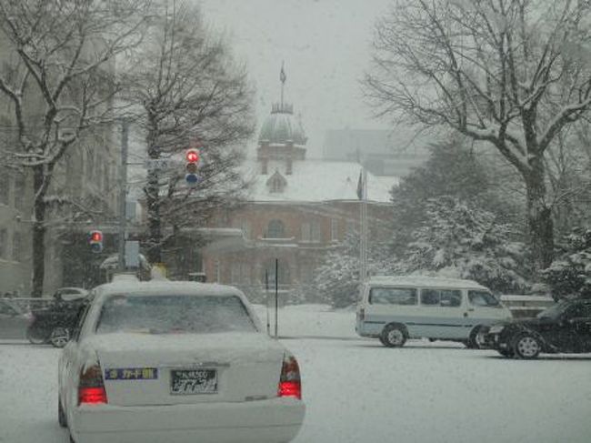 翌日は、・・・シ　ゴ　ト　でしたが、大雪。時折「猛吹雪」　こんな雪でも北のひとは車も運転するし、シゴトもするんだな、と妙なところに感心。<br />ミーティングを１時間して車に戻れば、自動車のフロントは雪で真っ白。暖房でなまじ溶けたあとはカチカチに凍り付いていて、いちいち氷雪を取り払っての移動。とても自分で運転する気にはなれません・・・がさすが、こんな土地ですからみなさん運転が丁寧で・・・雪道と化しているので街も実に静かです。（もう随分前にスパイクタイヤは禁止されており、みんなスタッドレス）