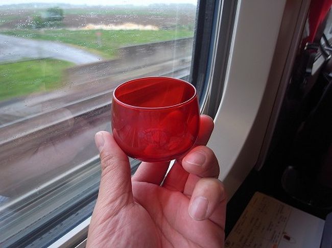 300Km/hで疾走する車内から、ベルギーの田園風景を見ながら頂くワイン。。至福の時でございます。