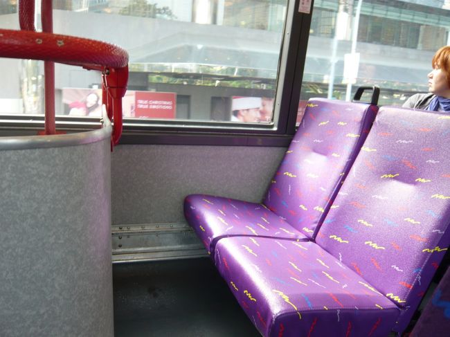 さっきより更に派手目の紫のシートの２階建てバスに乗り、今度こそ目指せスタンレー一直線！！