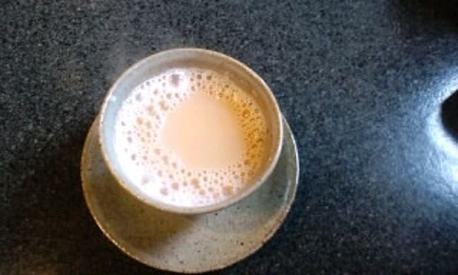 あったかいカフェオレを飲みました♪