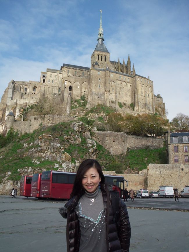 パリ市内から来たと思われる沢山の観光バスが列んでいました<br />早朝便の皆さんは１０時過ぎには着ているはずなので私達が着いた頃は割と静かでした<br /><br />なので、ゆっくりしばし撮影タイム<br /><br />ここで三脚が多いに役に立ちました<br /><br />