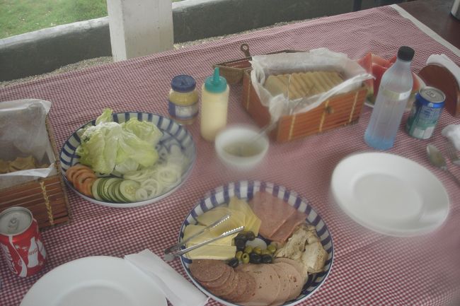 サンドイッチをリクエストしたらこんなのでした。<br />デザートのマンゴ付き