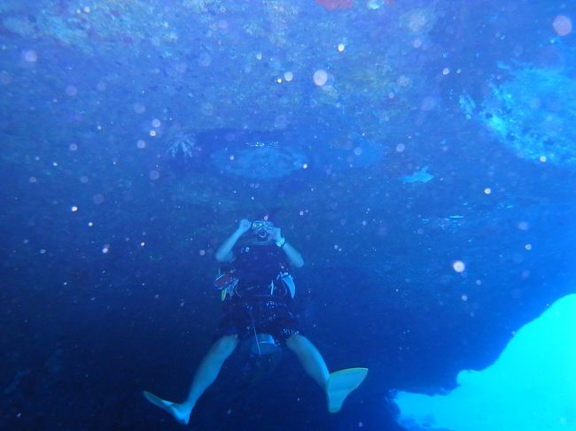 ３本目＠シミランCHRISTMAS POINT<br /><br />津波前まで、クリスマスツリーワーム（＝イバラカンザシ）がいっぱいいたことがポイント名の由来だそうです。残念ながら今はいなくなっちゃったそうで、悲しい話ですね。<br /><br />岩陰に空気だまりができてます。<br />