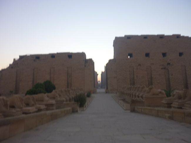 いざ!カルナック神殿へ。<br /><br />朝早いと観光客が全然いなくて、<br />静かでとても厳かな雰囲気だったのを記憶している。