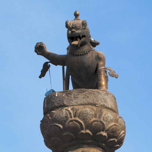 アップにしたところ。腕を振り上げて、威嚇しています。