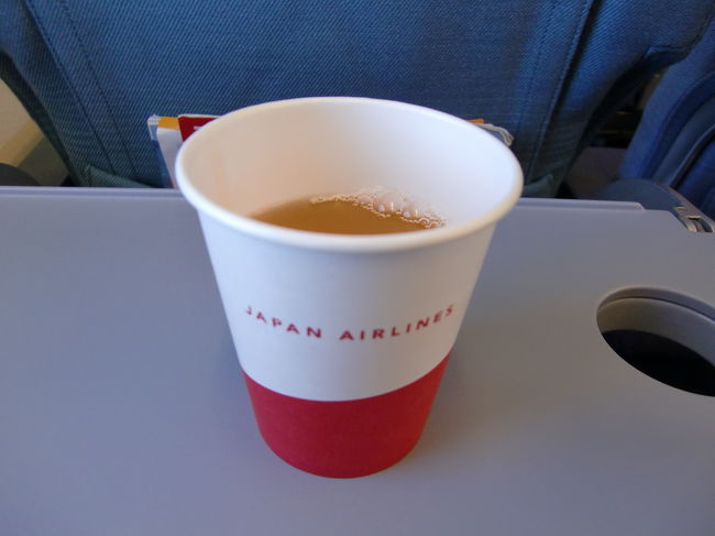 機内で頂いたもの(りんごジュース)