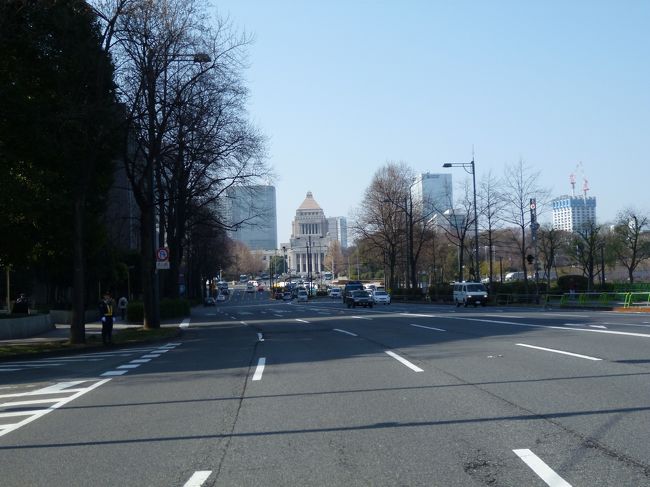 桜田門へ渡る道路から、国会議事堂も見えました。