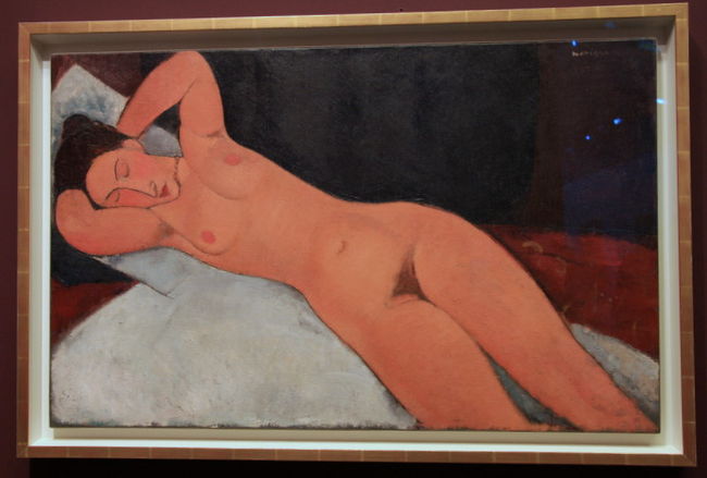 『目を閉じた裸婦』1917　<br />アメデオ・モディリアーニ